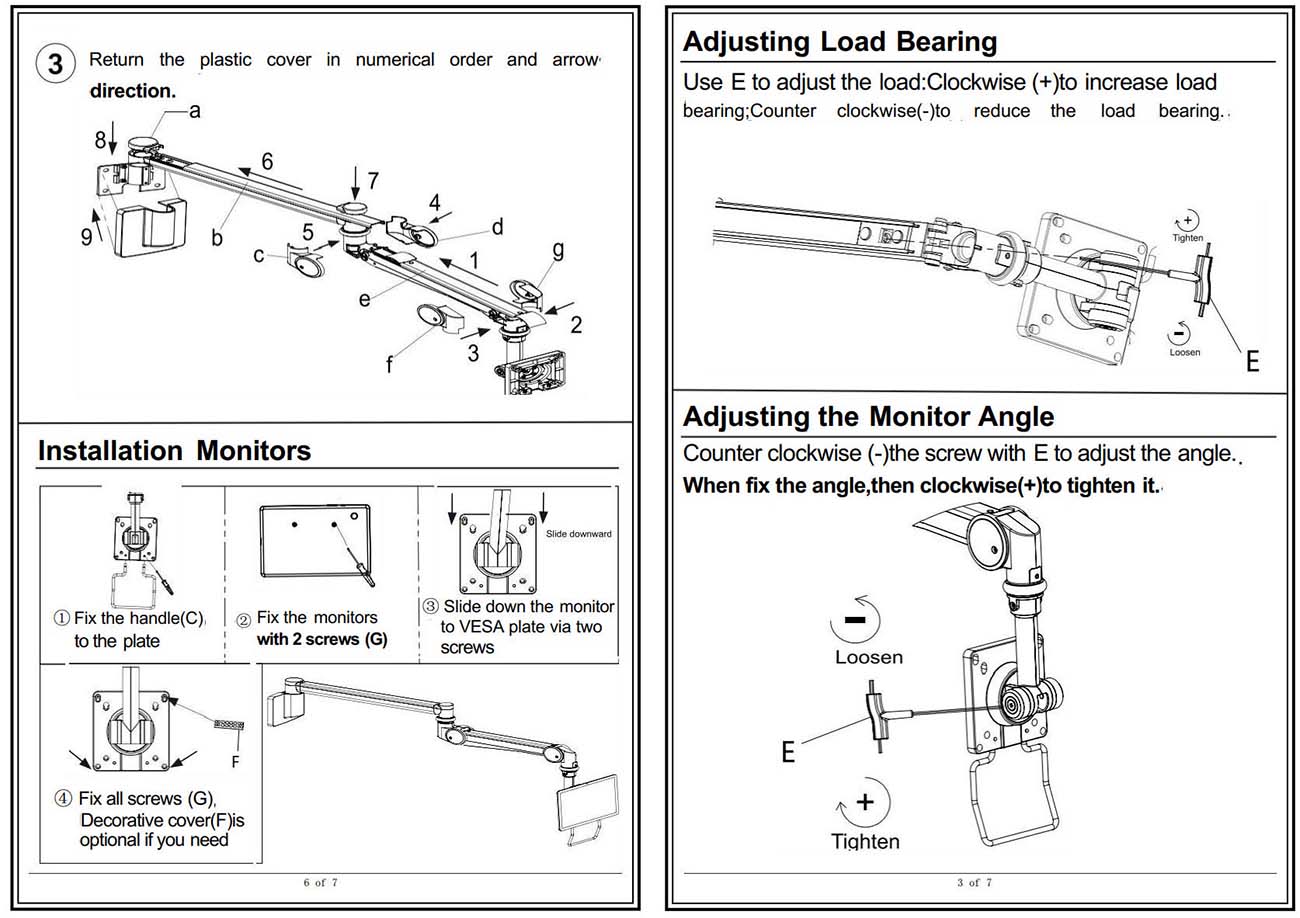 Articulating arm Installation Instructions